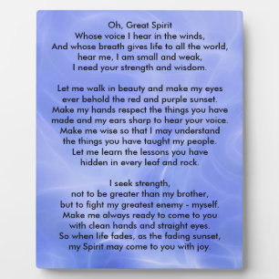 Indischer Amerikanische Ureinwohner Gebet Fotoplatte