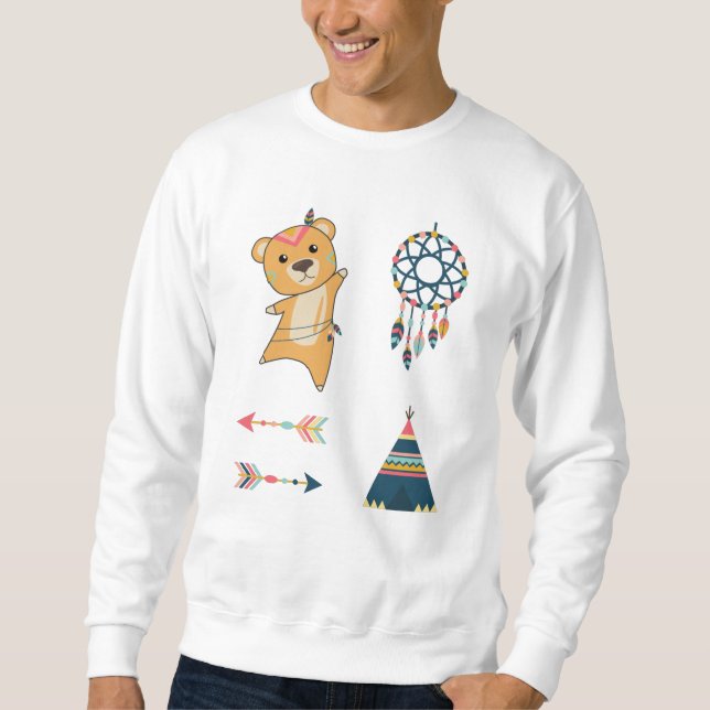 Indischer Bärengelber Teddy Feather Sweatshirt (Vorderseite)