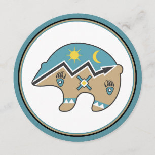 Indischer Bärenikon, blau, braun Einladung