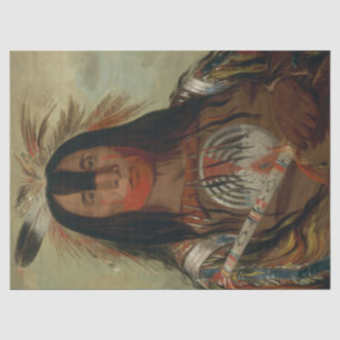 Indischer Blactfoot Portrait Decoupage Seidenpapier