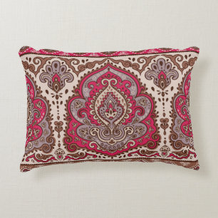 Indischer Blumenpaisley, ethnische Mandala Muster. Dekokissen
