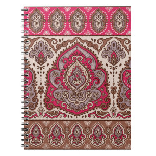 Indischer Blumenpaisley, ethnische Mandala Muster. Notizblock