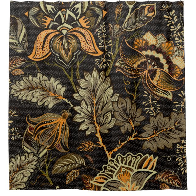 Indischer Blumenpaisley, nahtlos ethnisches Muster Duschvorhang (Vorderseite)