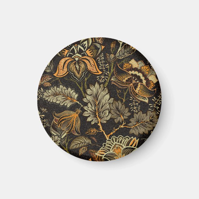 Indischer Blumenpaisley, nahtlos ethnisches Muster Magnet (Vorne)