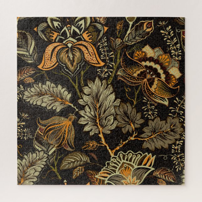 Indischer Blumenpaisley, nahtlos ethnisches Muster Puzzle (Vertikal)