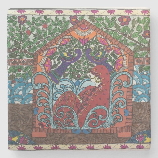 Indischer Brautbräu-Untersetzer Steinuntersetzer (Vorderseite)