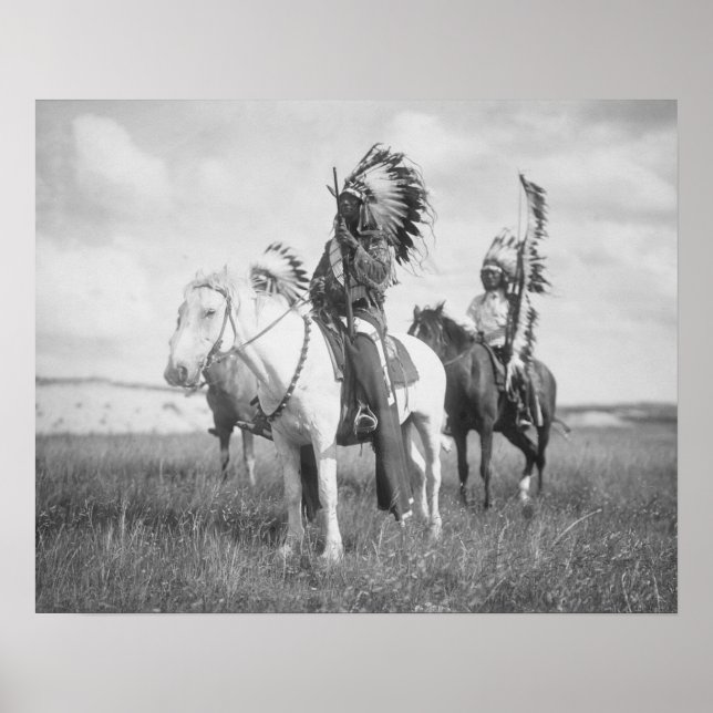 Indischer Chef auf Horseback, 1905. Vintages Foto Poster (Vorne)