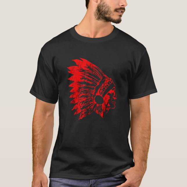 Indischer Chef des Indigenen Indigenen Indigenen T-Shirt (Vorderseite)