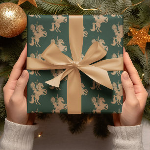 Indischer Chef Hork Dark Green Christmas Geschenkpapier