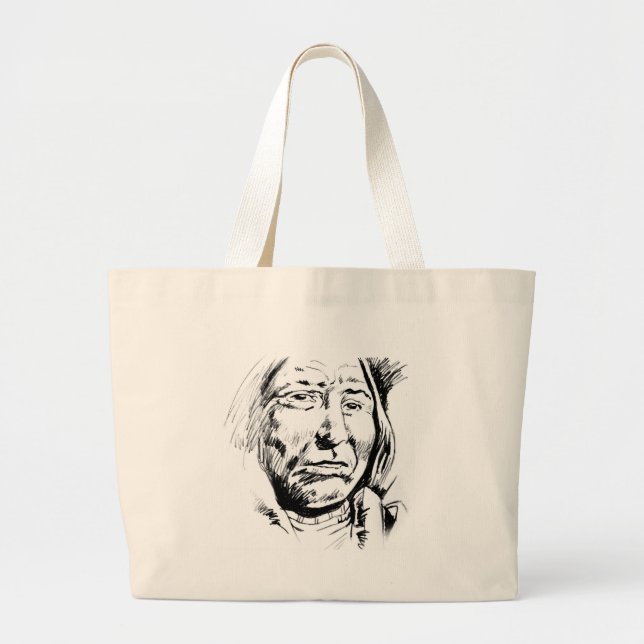 Indischer Chefink Sketch Motivierend Jumbo Stoffbeutel (Vorne)