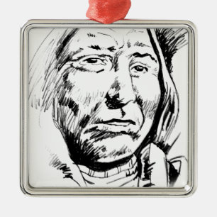 Indischer Chefink Sketch Motivierend Silbernes Ornament