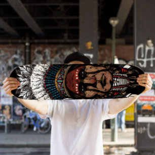 Indischer Chefskateboard   Tribal Skateboard Deck