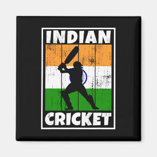 Indischer Cricket-Fan Flagge Indiens Cricket Magnet