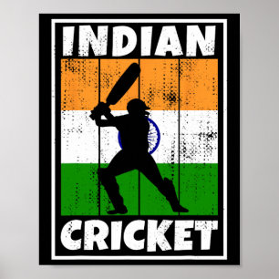 Indischer Cricket-Fan Flagge Indiens Cricket Poster