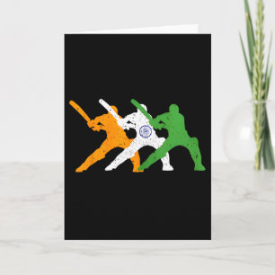 Indischer Cricket-Team-Cricketer-Fan-Tsmen-Flagge  Karte