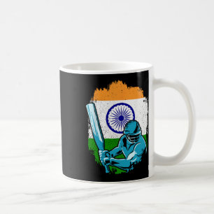 Indischer Cricketspieler Indische Flagge Cricket-F Kaffeetasse