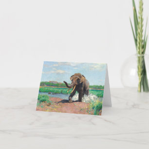 Indischer Elefant bei einem Waterhole von Wilhelm  Dankeskarte