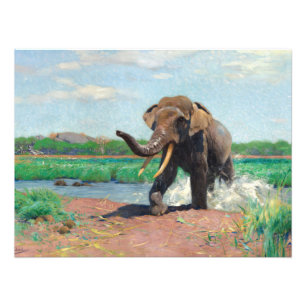 Indischer Elefant bei einem Waterhole von Wilhelm  Fotodruck