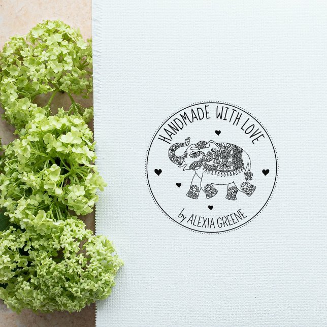 indischer Elefant, handgefertigt mit Liebe, Gummistempel (Von Creator hochgeladen)