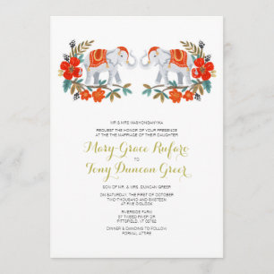 Indischer Elefant-Hochzeits-Einladung Einladung