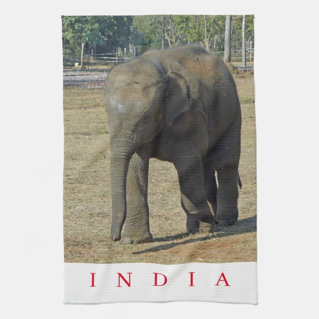 Indischer Elefant in der Wildview Teetücher Geschirrtuch (Vertikal)