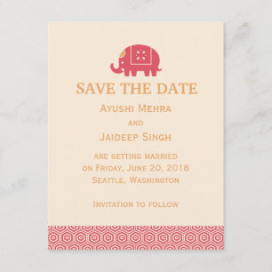 Indischer Elefant Save the Date Einladung
