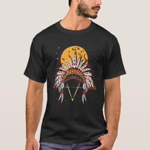 Indischer Federschmuck Sonnenuntergang Native Amer T-Shirt