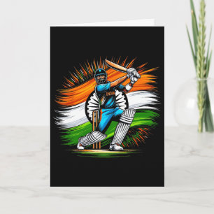 Indischer Flagge Cricket Liebhaber Fan Indien Stol Karte