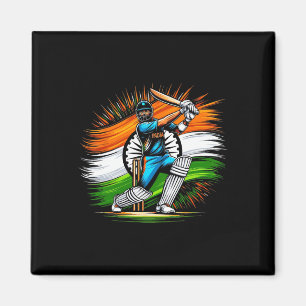Indischer Flagge Cricket Liebhaber Fan Indien Stol Magnet