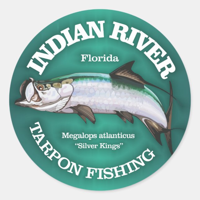Indischer Fluss (Tarpon) Runder Aufkleber (Vorderseite)