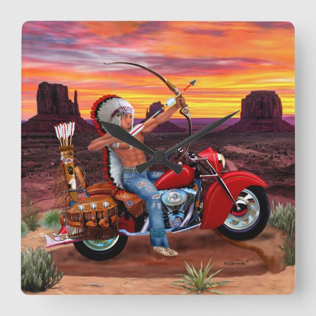 Indischer Geist für immer Quadratische Wanduhr (Vorderseite)