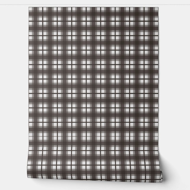 Indischer Gingham - Beruhigendes Dunkelbraun Tapete (Abrollen)