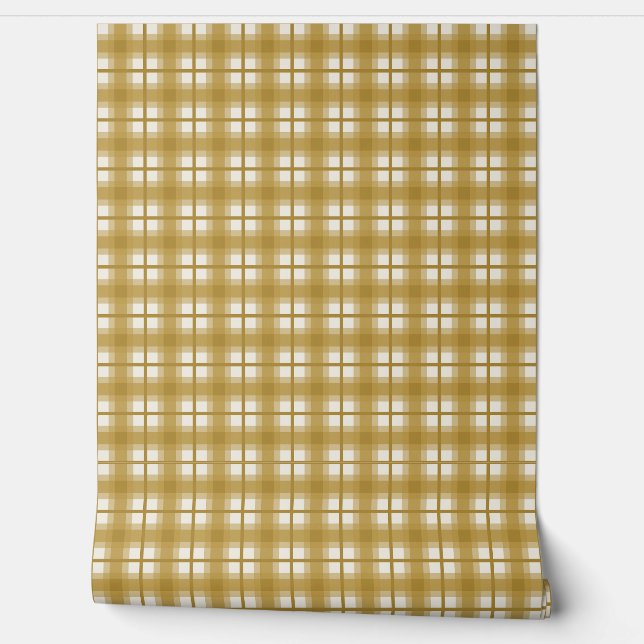 Indischer Gingham - Honig Ochre Tapete (Abrollen)