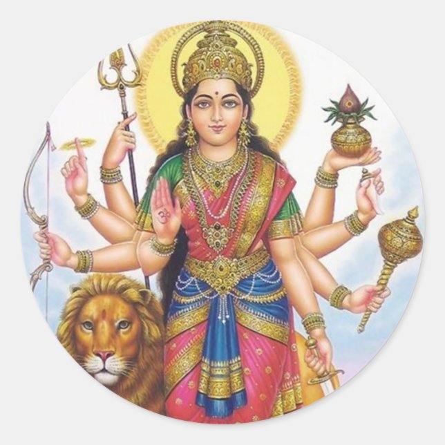 indischer Gott Runder Aufkleber (Vorderseite)