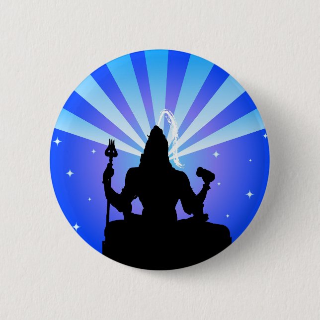 Indischer Gott Shiva - Knopf Button (Vorderseite)