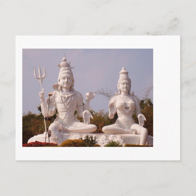 Indischer Gott - Shiva und seine Ehefrau - Parvati Postkarte (Vorderseite)