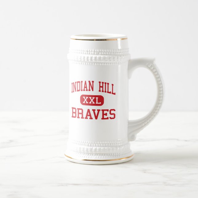 Indischer Hügel - Braves - hoch - Cincinnati Ohio Bierglas (Rechts)