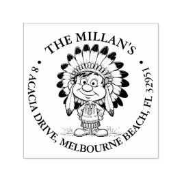 Indischer Junge lächelt Thema Permastempel