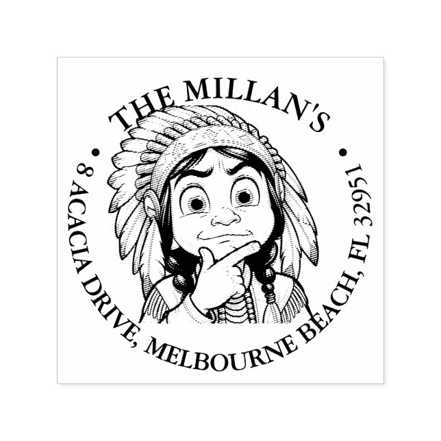 Indischer Junge Schockthema Permastempel (Design)