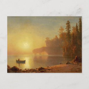 Indischer Kanu von Albert Bierstadt Postkarte