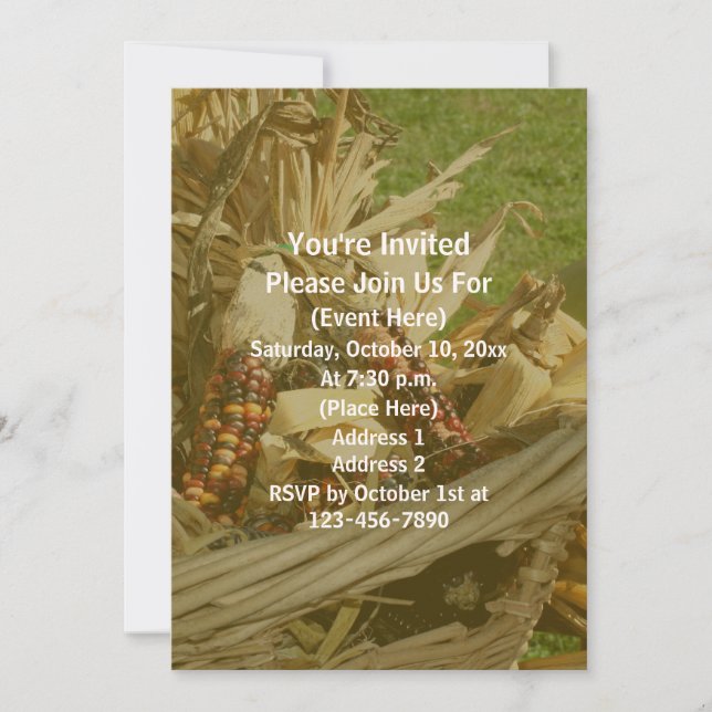 Indischer Kornweide Basket Fall Einladung (Vorderseite)