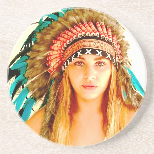 Indischer Krieger Getränkeuntersetzer (Vorne)