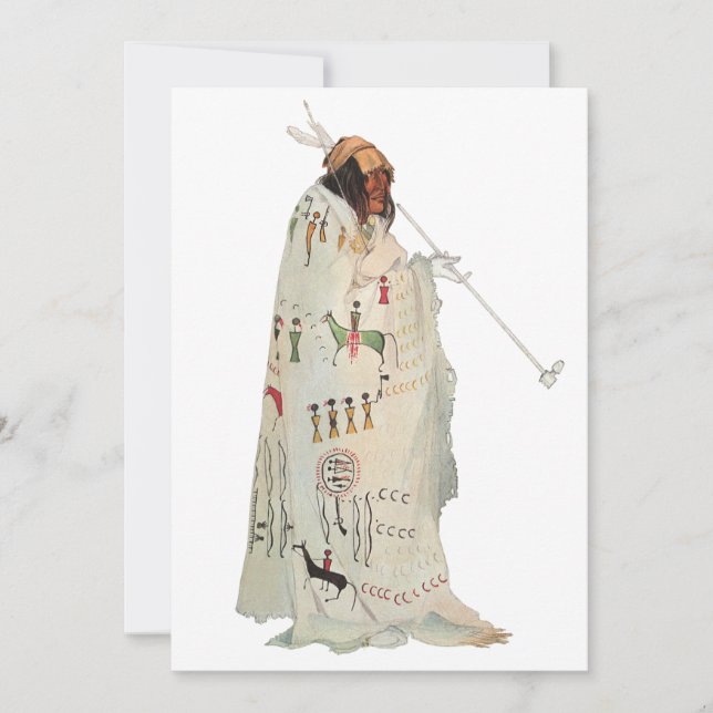 Indischer Krieger mit Pipe Portrait von Karl Bodme (Vorderseite)