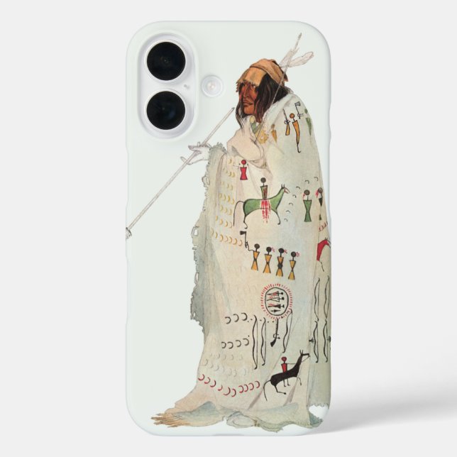 Indischer Krieger mit Pipe Portrait von Karl Bodme Case-Mate iPhone Hülle (Rückseite)