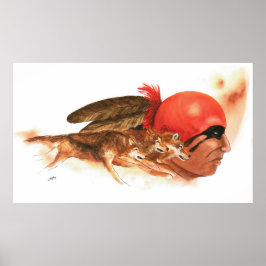 Indischer Krieger von Indianerin Wolf Clan Cheroke Poster