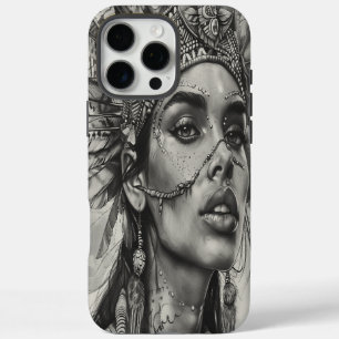 Indischer Kriegergeist mit Federn iPhone 16 Pro Max Hülle