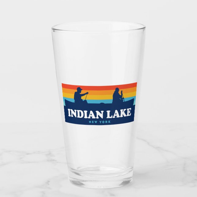 Indischer Lake New York Canoe Glas (Vorderseite)