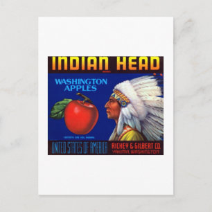 Indischer Leiter Washington Äpfel Postkarte