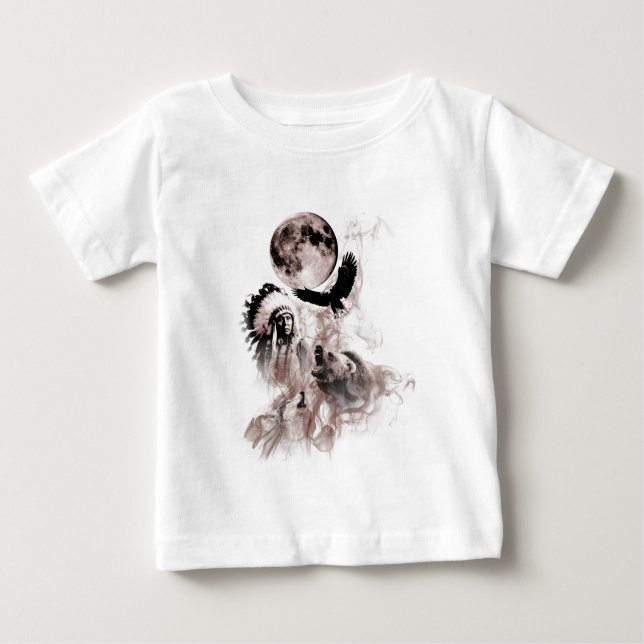 Indischer Leiter - Wolf - Mond - Bär - Eagle Baby T-shirt (Vorderseite)