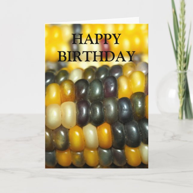 Indischer Mais auf der Cob HAPPY BIRTHDAY Card Karte (Vorderseite)